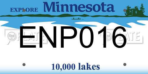 ENP016 Minnesota License Plate