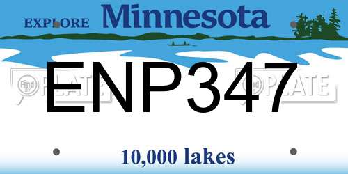 ENP347 Minnesota License Plate