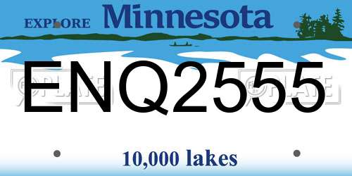 ENQ2555 Minnesota License Plate