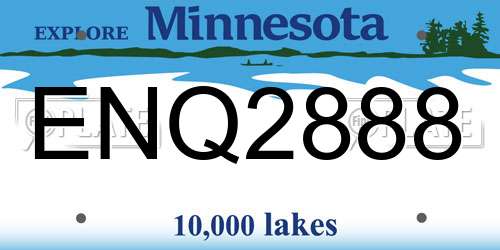 ENQ2888 Minnesota License Plate