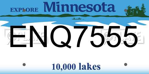 ENQ7555 Minnesota License Plate