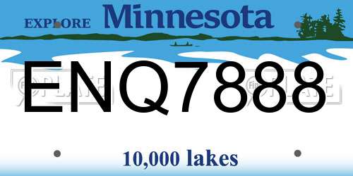 ENQ7888 Minnesota License Plate