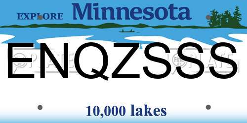 ENQZSSS Minnesota License Plate