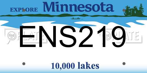 ENS219 Minnesota License Plate