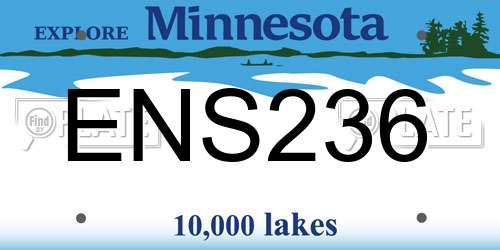 ENS236 Minnesota License Plate