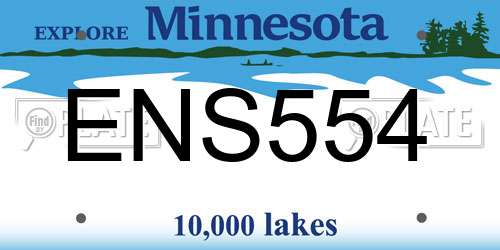 ENS554 Minnesota License Plate