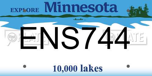 ENS744 Minnesota License Plate