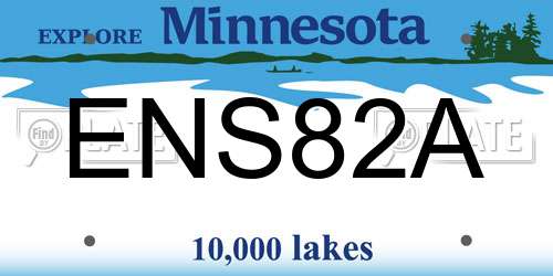 ENS82A Minnesota License Plate