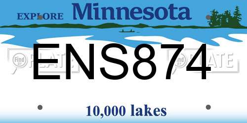 ENS874 Minnesota License Plate