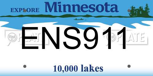 ENS911 Minnesota License Plate