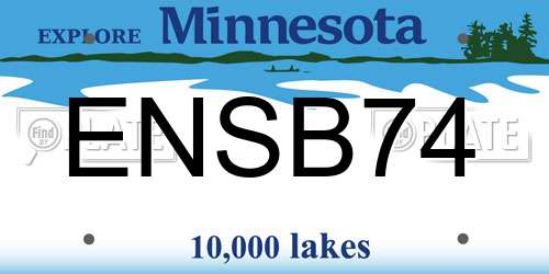 ENSB74 Minnesota License Plate