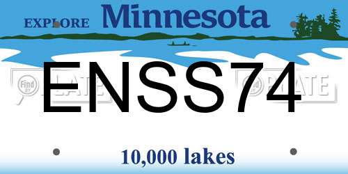 ENSS74 Minnesota License Plate