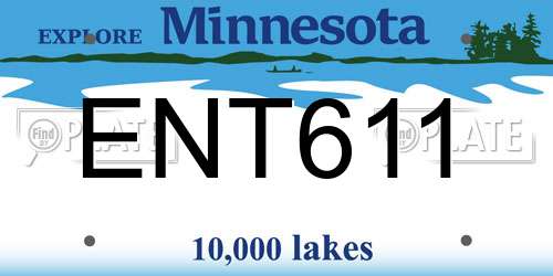 ENT611 Minnesota License Plate