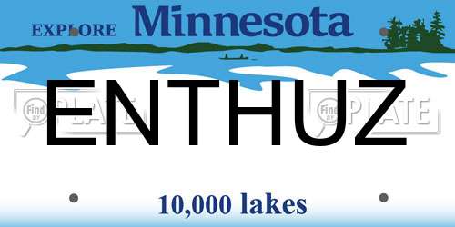 ENTHUZ Minnesota License Plate