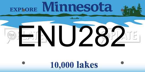 ENU282 Minnesota License Plate