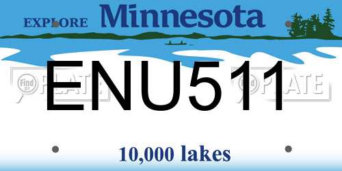ENU511 Minnesota License Plate
