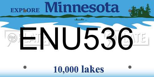 ENU536 Minnesota License Plate