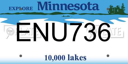 ENU736 Minnesota License Plate