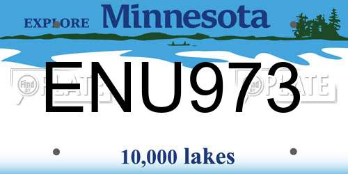 ENU973 Minnesota License Plate