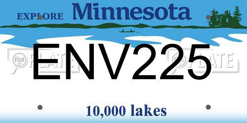 ENV225 Minnesota License Plate