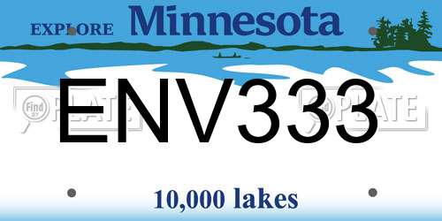 ENV333 Minnesota License Plate