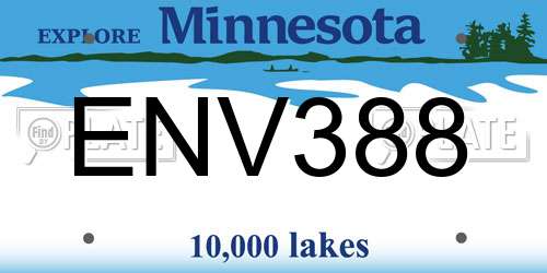 ENV388 Minnesota License Plate
