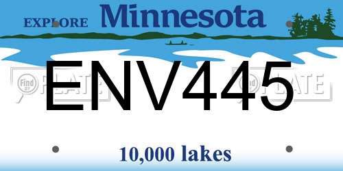 ENV445 Minnesota License Plate