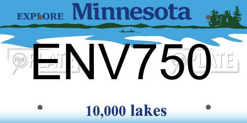ENV750 Minnesota License Plate