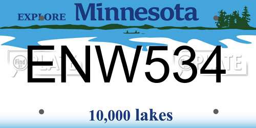 ENW534 Minnesota License Plate