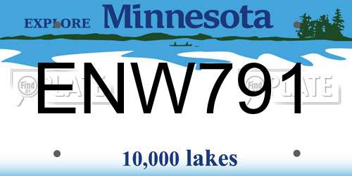 ENW791 Minnesota License Plate