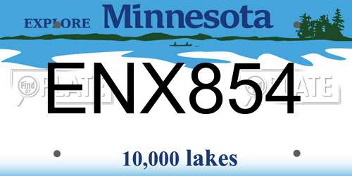 ENX854 Minnesota License Plate