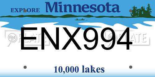 ENX994 Minnesota License Plate