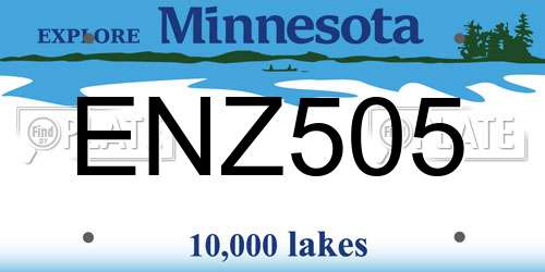 ENZ505 Minnesota License Plate