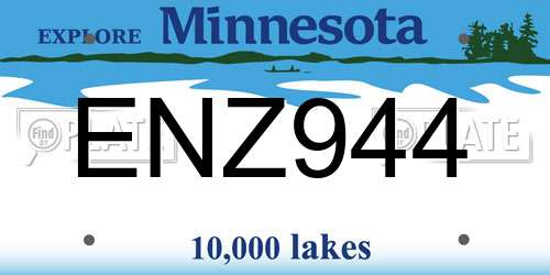 ENZ944 Minnesota License Plate