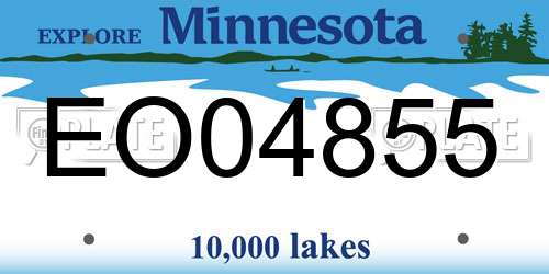 EO04855 Minnesota License Plate