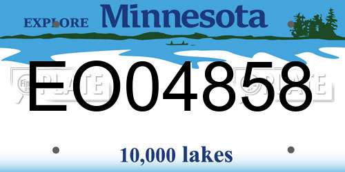 EO04858 Minnesota License Plate