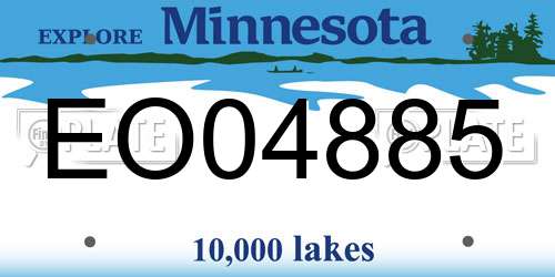 EO04885 Minnesota License Plate