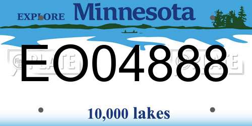 EO04888 Minnesota License Plate