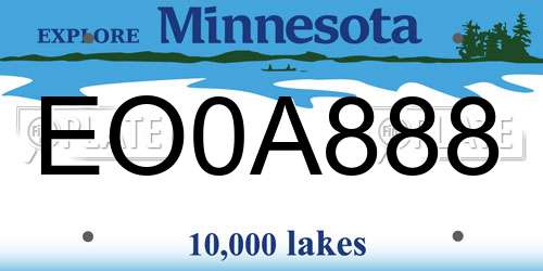 EO0A888 Minnesota License Plate