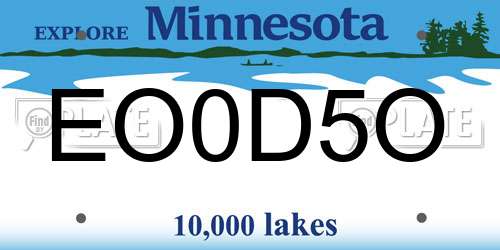 EO0D5O Minnesota License Plate