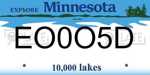 EO0O5D Minnesota License Plate