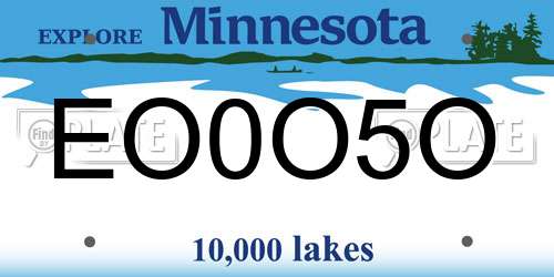 EO0O5O Minnesota License Plate