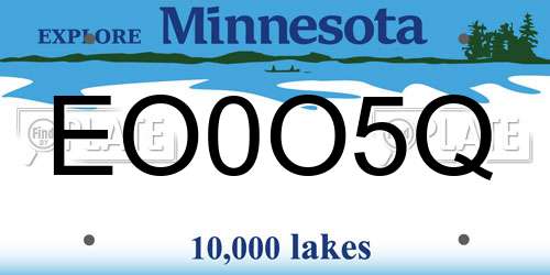 EO0O5Q Minnesota License Plate
