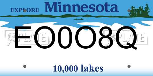 EO0O8Q Minnesota License Plate
