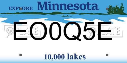 EO0Q5E Minnesota License Plate