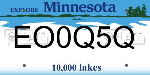 EO0Q5Q Minnesota License Plate