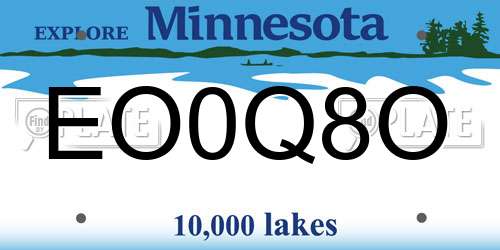 EO0Q8O Minnesota License Plate