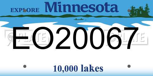 EO20067 Minnesota License Plate