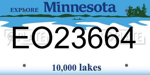 EO23664 Minnesota License Plate