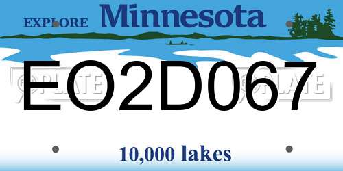 EO2D067 Minnesota License Plate